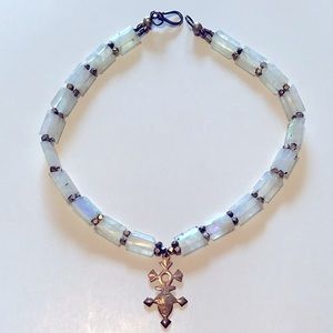 Elegant beaded choker with African cross